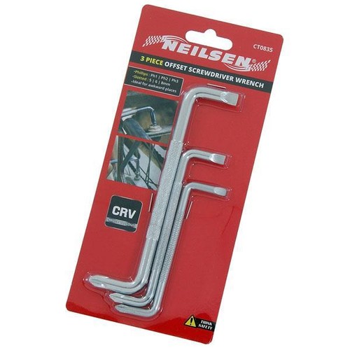 3pc offset screwdriver - screwdriver, wrench
