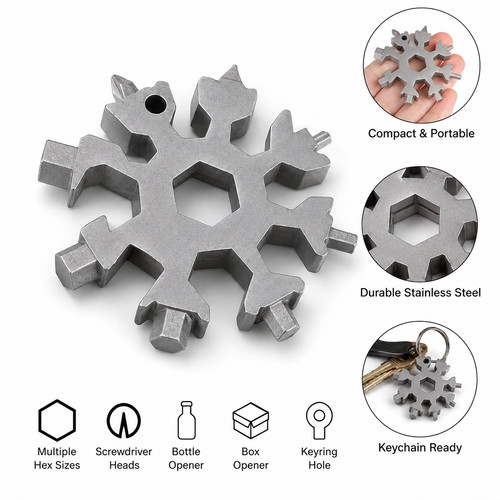 Stainless steel snowflake - stainless,