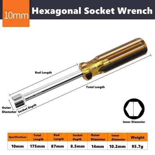10mm hex nut driver - 5–10mm,