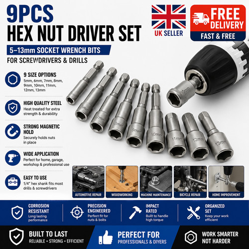 9pcs hex nut driver set - 9pcs,