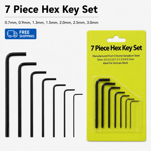 7pcs mini hex allen key - hex, set